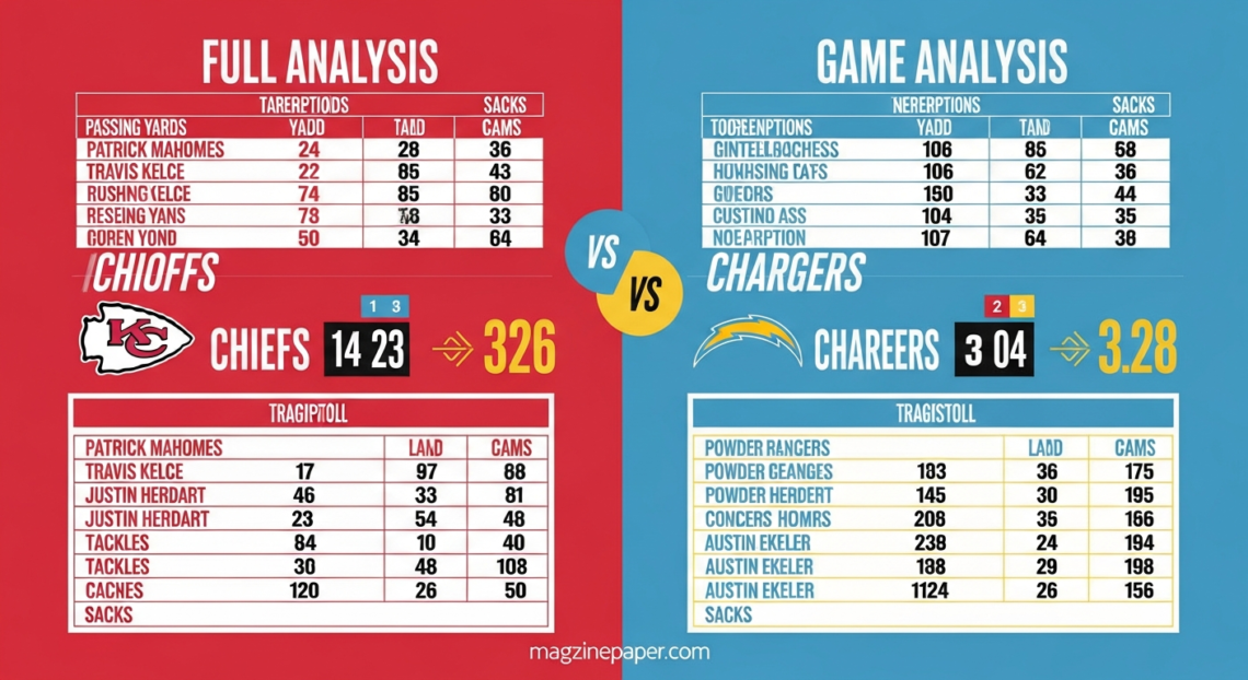 kansas city chiefs vs los angeles chargers match player stats