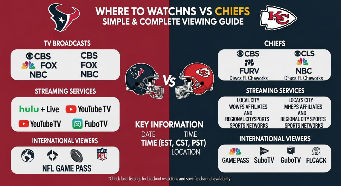 where to watch texans vs kansas city chiefs